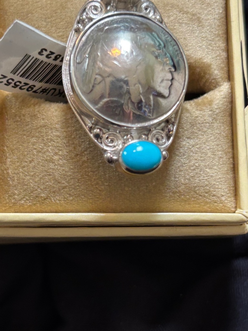 Sterling silver and turquoise ring size 7